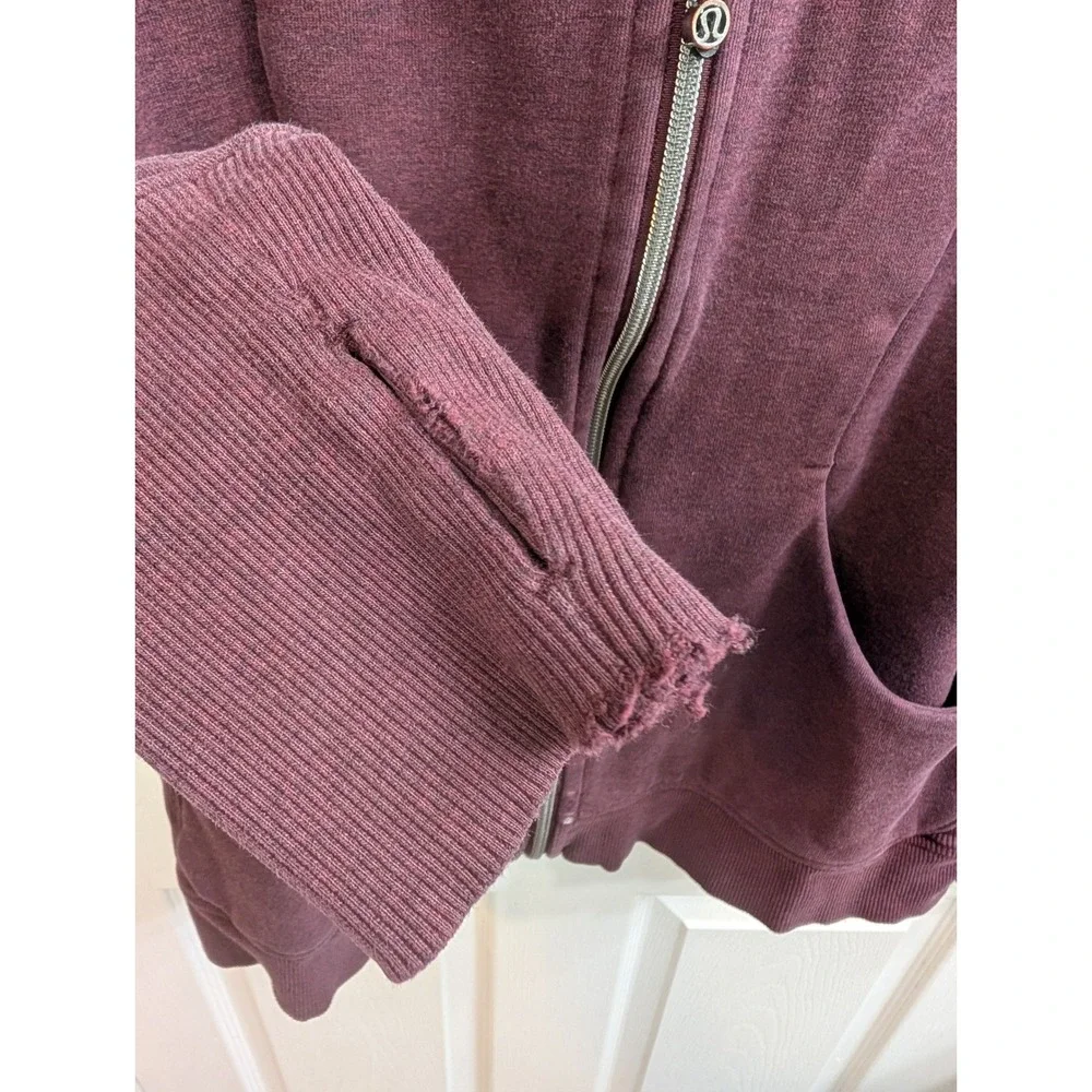 Lululemon Scuba‎ Full Zip Hoodie Womens Bourdeaux Thumbholes - Size 10